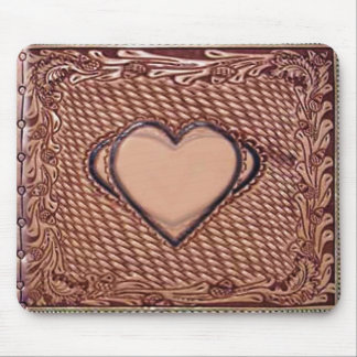 Hearts in Leather Canvas Mouse Pad