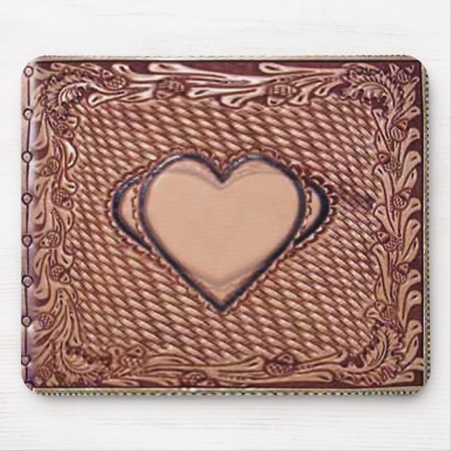Hearts in Leather Canvas Mouse Pad (Front)