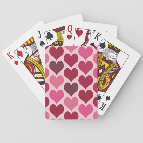 Hearts in Pink and Red Playing Cards