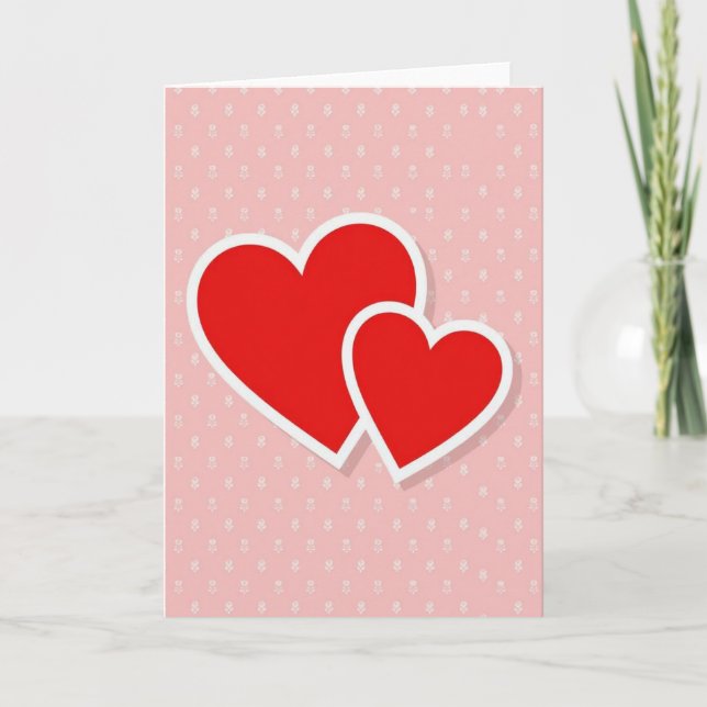 Hearts In Pink Love Card (Front)