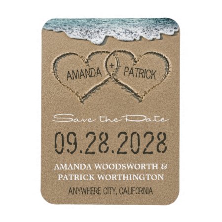 Hearts In The Sand Beach Save The Date Magnets