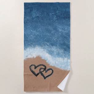 Hearts in the Sand Beach Towel