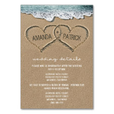 Hearts in the Sand Beach Wedding Enclosure Cards