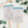 Hearts in the sand beach wedding program hand fan