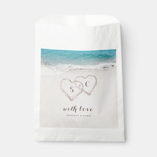 Hearts In The Sand Destination Beach Wedding Favor Bag