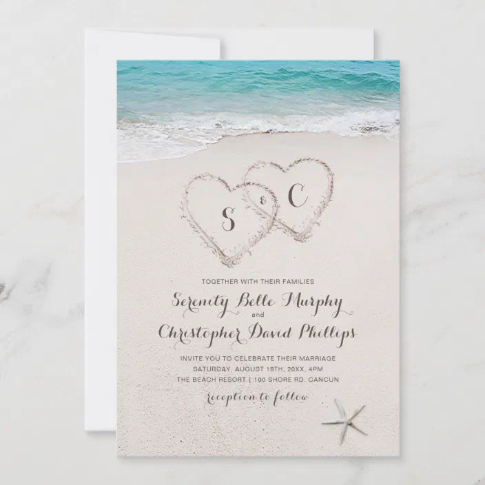 100 Personalized Custom Cute Hearts Heart Bridal Wedding Invitations Set RSVP 
