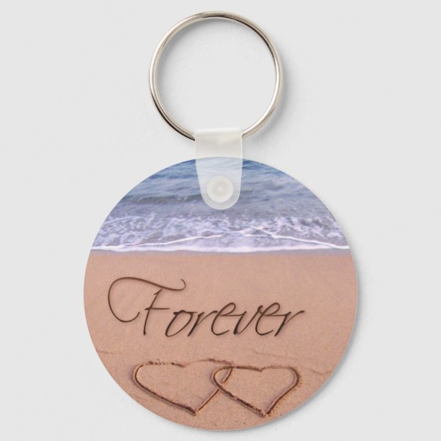 Hearts in the sand forever keychain (Front)
