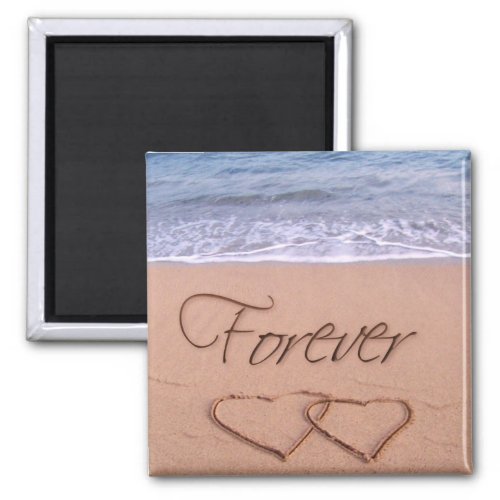 Hearts in the sand forever magnet