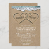 Hearts in the Sand Rehearsal Dinner Invitations (Front/Back)