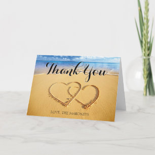 Hearts in the Sand Thank You Card