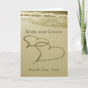 Hearts In The Sand Wedding Announcement
