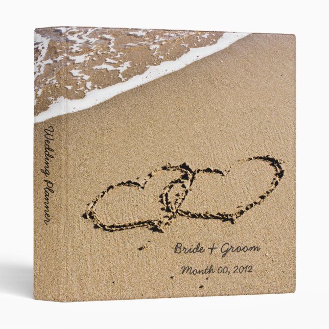 Hearts in the Sand Wedding Planner Binder (Front/Spine)