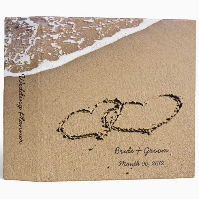 Hearts in the Sand Wedding Planner Binder 2-inch (Front/Spine)