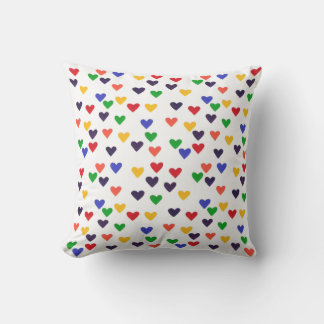 Hearts in the the Colors of the Rainbow Pillows
