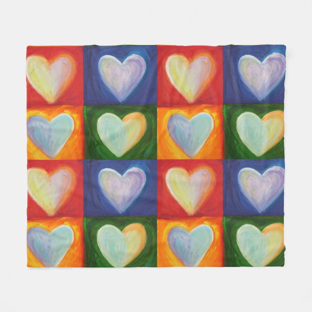 Hearts Inspirational Custom Fleece Throw Blanket (Front (Horizontal))