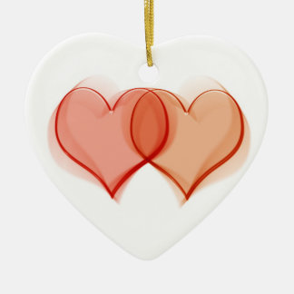 Hearts intertwined ceramic ornament