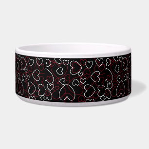 Hearts Jumble Red White Black Elegant Chic Design Bowl