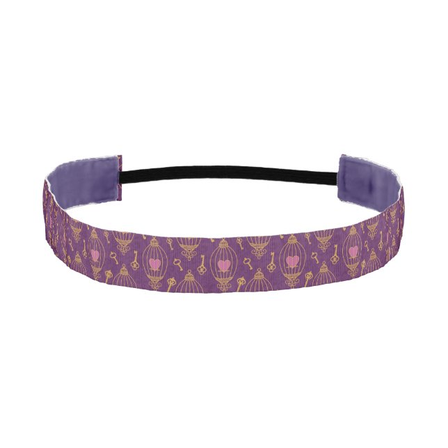 Hearts-keys-pattern Athletic Headband (Front)