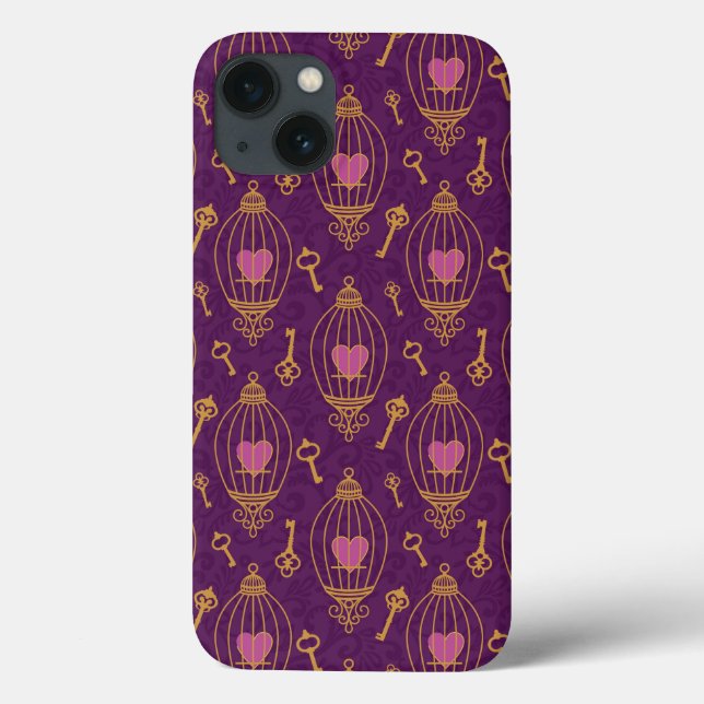 Hearts-keys-pattern Case-Mate iPhone Case (Back)