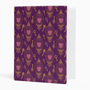 Hearts-keys-pattern Mini Binder