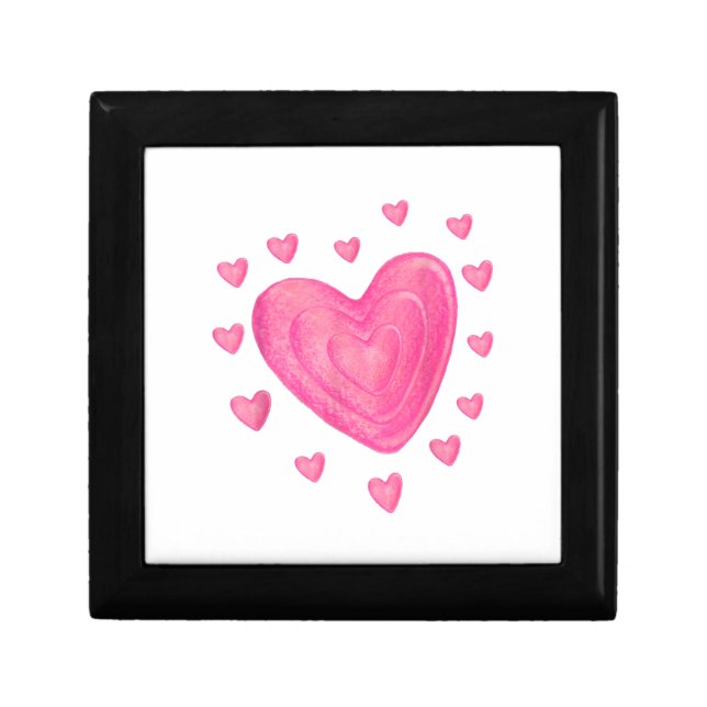 Hearts Kids School Valentines Day Girls Boys Gift Box (Front)