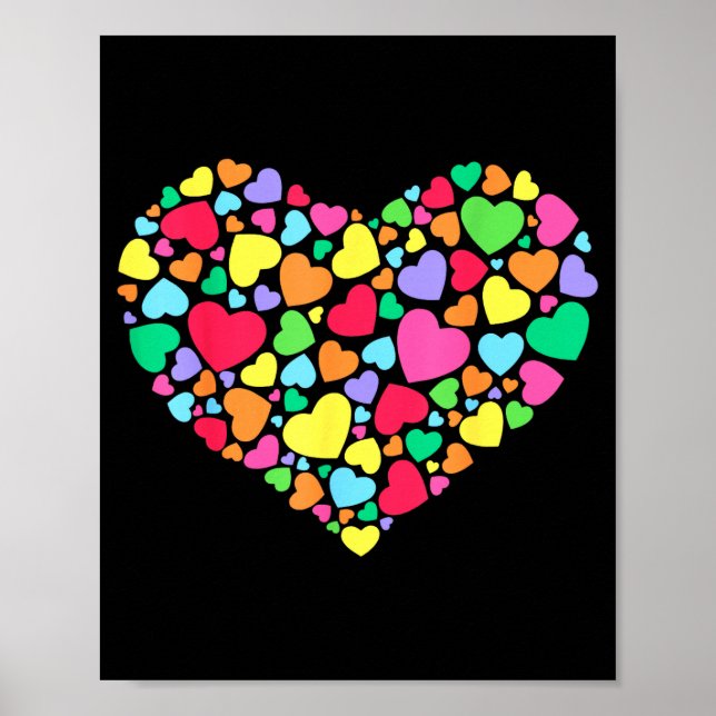 Hearts Kids School Valentines Day Girls Boys  Poster (Front)