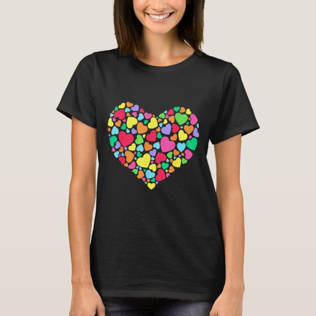 Hearts Kids School Valentines Day Girls Boys  T-Shirt (Front)