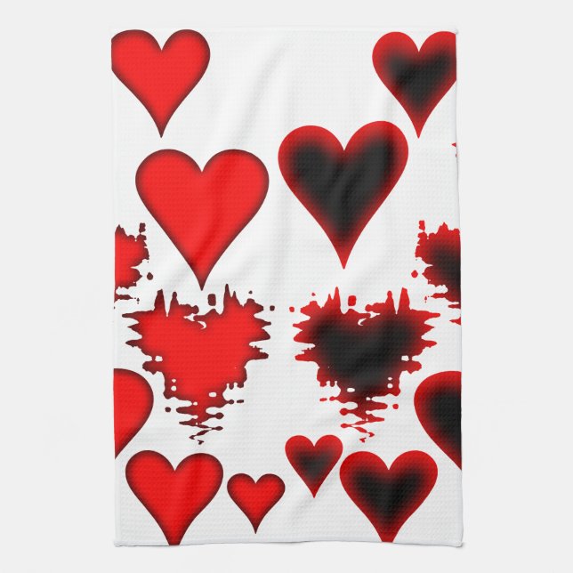 Hearts Kitchen Towel (Vertical)
