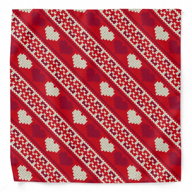 Hearts knitting seamless pattern 1 + your ideas bandana (Front)