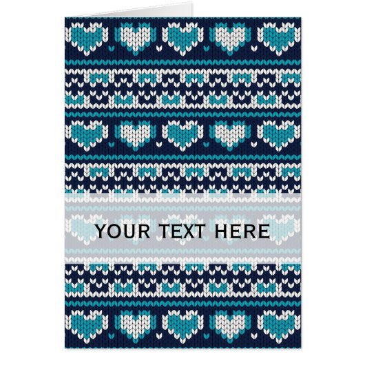 Hearts knitting seamless pattern 2 + your ideas cards (Front)