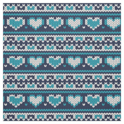 Hearts knitting seamless pattern 2 + your ideas fabric