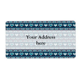 Hearts knitting seamless pattern 2 + your ideas label