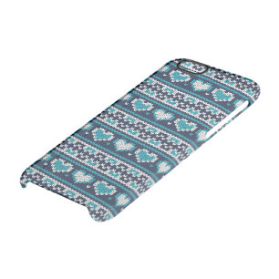 Hearts knitting seamless pattern 2 + your ideas clear iPhone 6/6S case