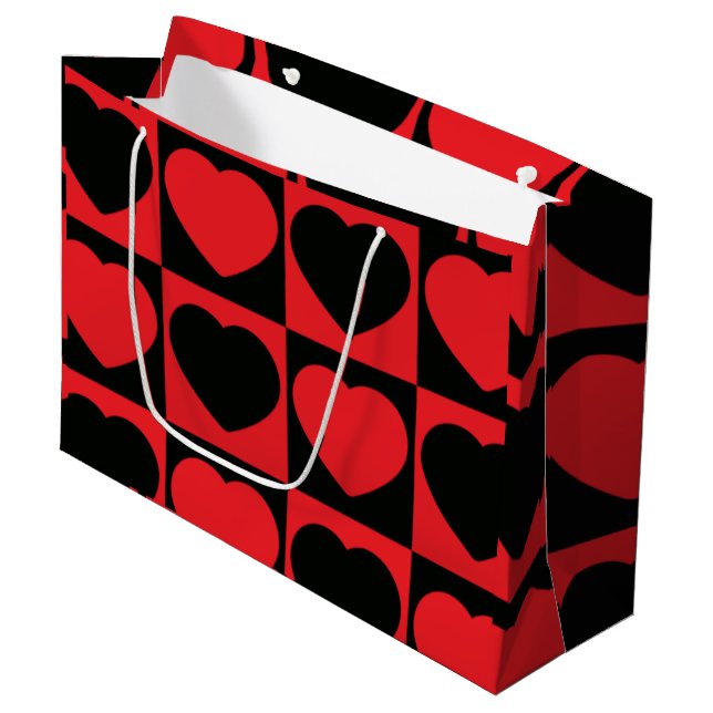 Hearts Large Gift Bag (Front Angled)