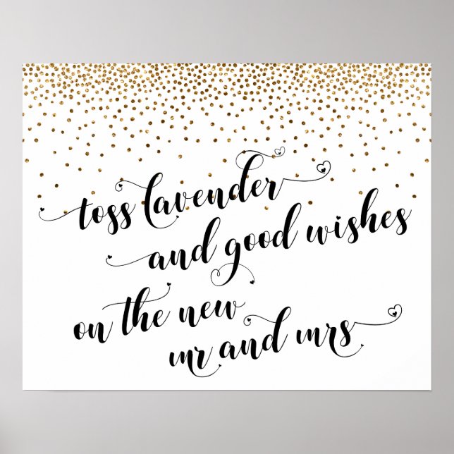 Hearts Lavender, Good Wishes New Mr & Mrs Sign (Front)