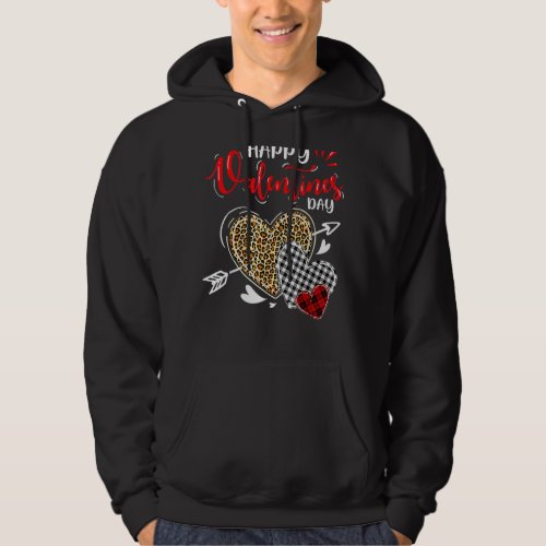 Hearts Leopard Buffalo Plaid Arrow Love Happy Vale Hoodie