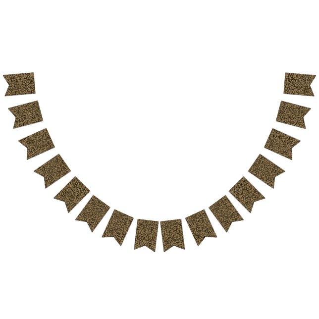 Hearts Leopard Pattern in Natural Colors Bunting Flags (All)