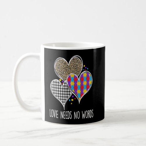 Hearts Leopard Plaid Buffalo Autism Child Love Has Coffee Mug