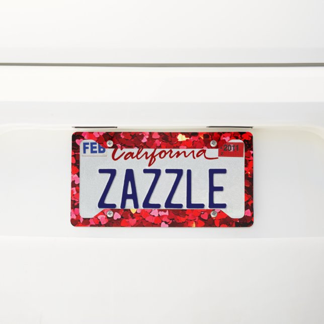 Hearts License Plate Frame (On Car)