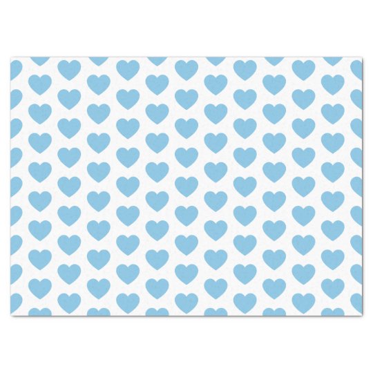 blue hearts tissue paper