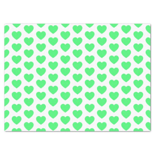 green hearts tissue paper
