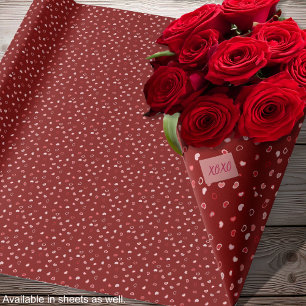 Hearts - Light Pink on Red Ombre Wrapping Paper