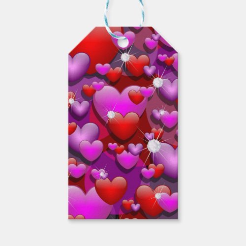 Hearts Love and Diamonds Gift Tags