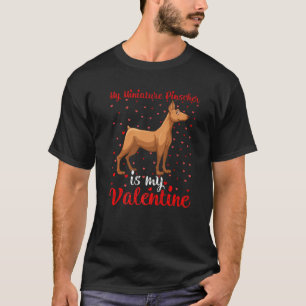 Hearts Love Cute Dog My Miniature Pinscher Is My V T-Shirt