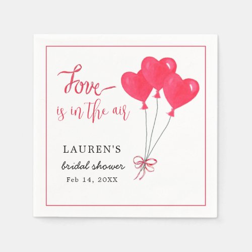 Hearts Love is in the Air Bridal Shower Napkins