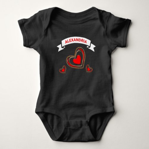 Hearts Love Kid Infant Boy Girl Personalize  Baby Bodysuit