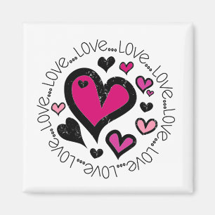 Hearts Love Love Love Magnet