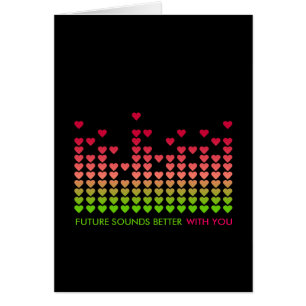 Hearts Love Music Equalizer  Cards