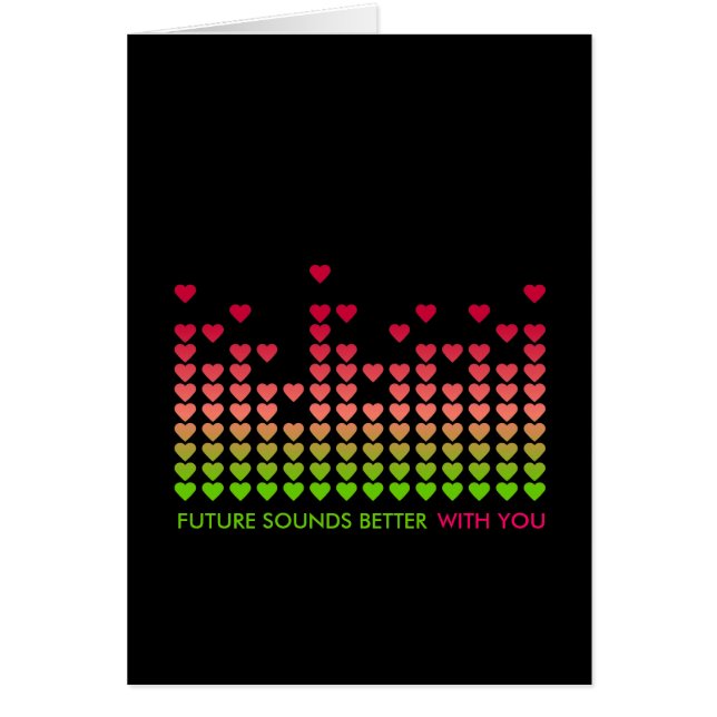 Hearts Love Music Equalizer  Cards (Front)