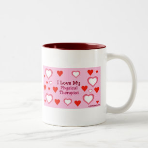 Hearts: Love My Physical Therapist Two-Tone Coffee Mug
